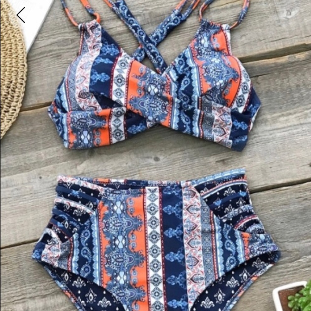 Boho CUPSHE high waisted bikini